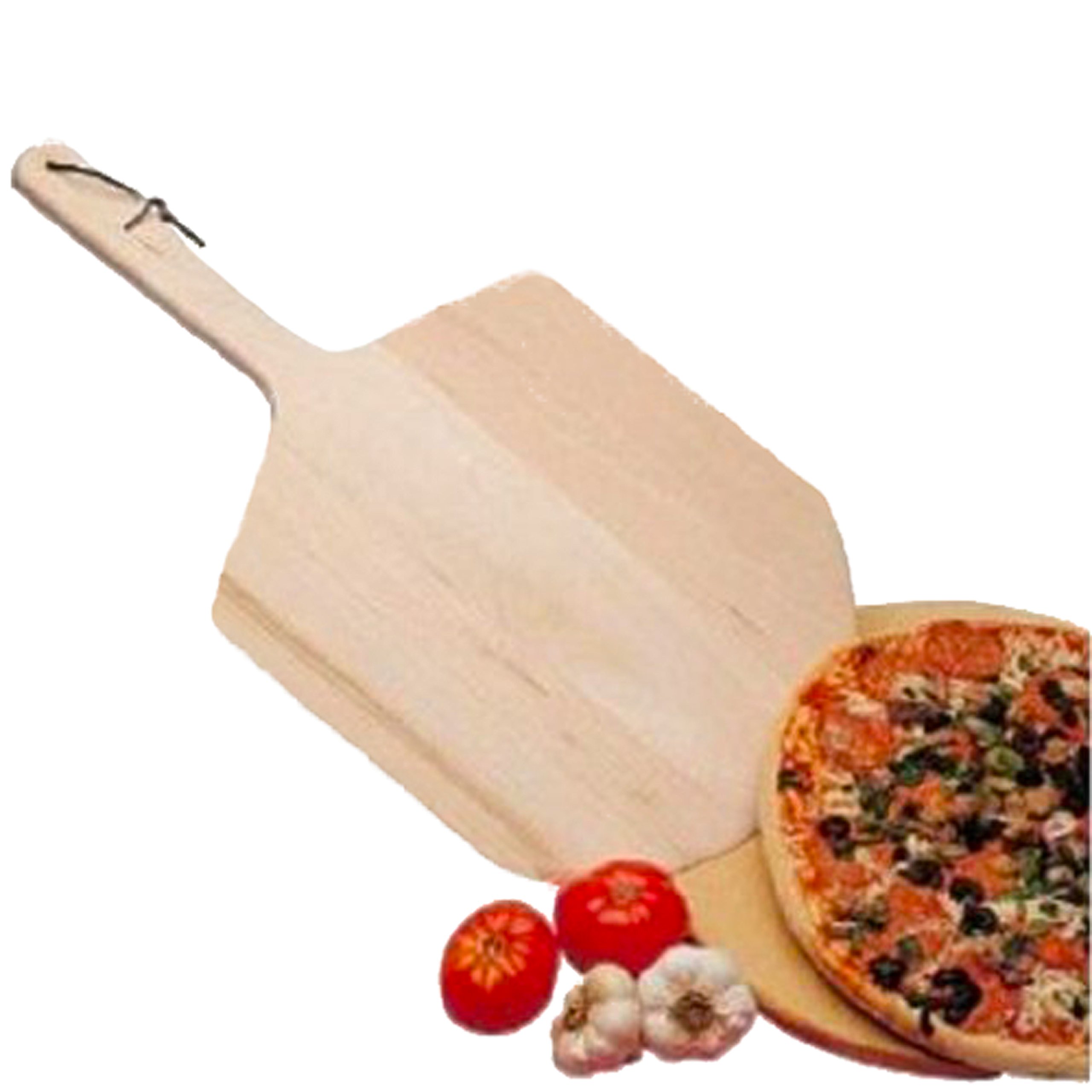 Wooden Pizza Peel by Cucina Pro XL 14"x24" Design for Family Sized