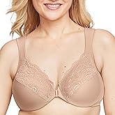 Posture Back Front-Closure Plus Size Wonderwire Lace Bra Underwire #1255