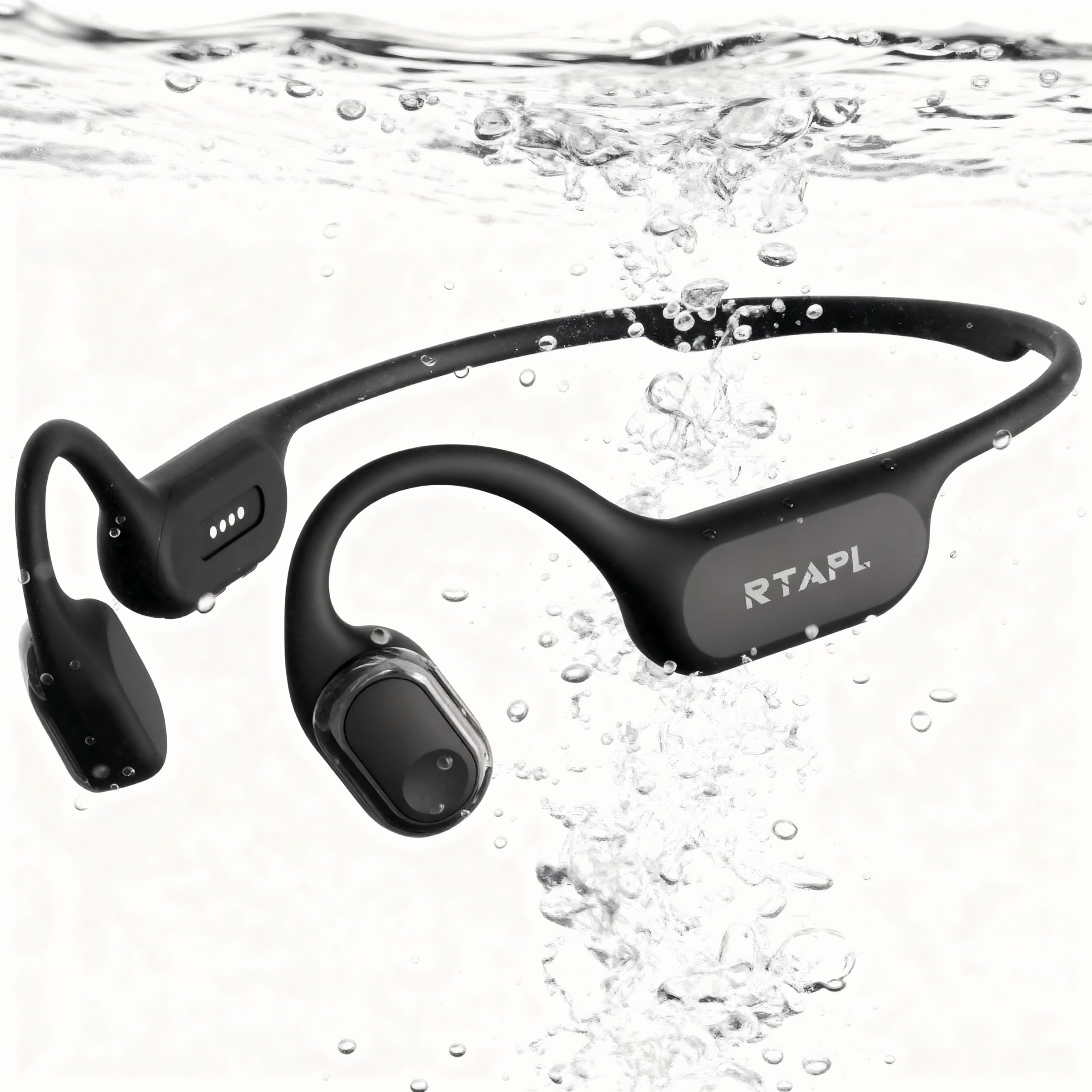 Photo 1 of RTAPL Bone Conduction Wireless Headphones - IP68 Waterproof, Open-Ear Design, Sweatproof Sports Headset for Swimming, Running, Fitness & Gym, Black