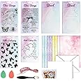 Watercolor Rubber Stamp Set Art Stencil Ink Die Cut Sets Card Making Stamper Card Kit for AdultsWomen Painting