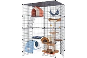 Eiiel Large Cat Cage Enclosure Indoor DIY Cat Playpen Detachable Metal Wire Kennels Crate 2x3x4 Large Exercise Place Ideal for 1-3 Cat