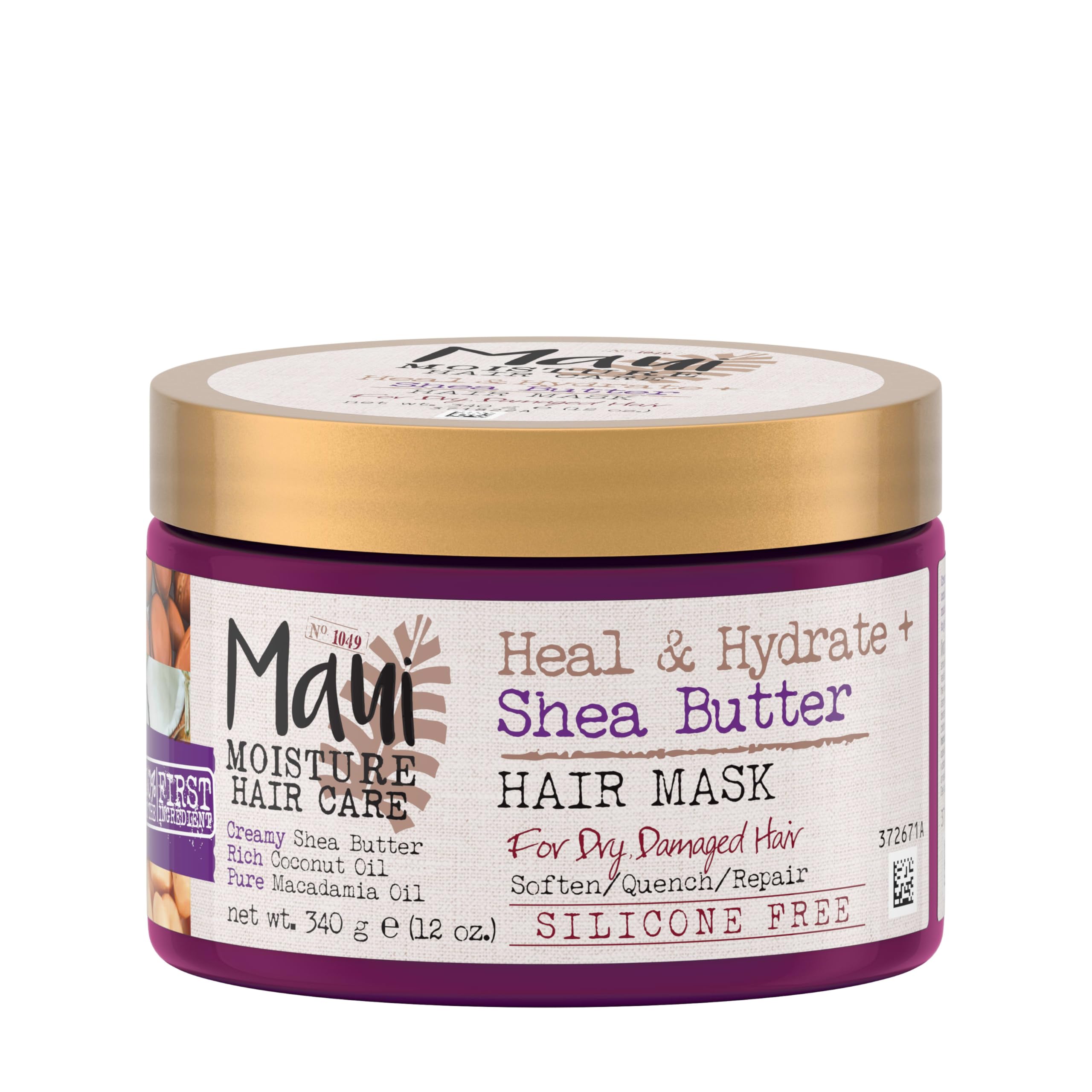 Photo 1 of Maui Moisture Heal & Hydrate + Shea Butter Hair Mask & Leave-In Conditioner Treatment to Deeply Nourish Curls & Help Repair Split Ends, Vegan, Silicone, Paraben & Sulfate-Free, 12 Ounce
