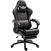 Dowinx Gaming Chair Office Chair PC Chair with Massage Lumbar Support, Racing Style PU Leather High Back Adjustable Swivel Ta