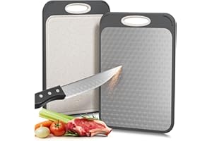 Stainless Steel Cutting Board for Kitchen,Double Sided Food-Grade 304 Stainless Steel and Wheat Straw PP,Scratch Resistant Me