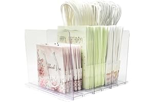 Amviner Gift Bag Storage Organizer, Acrylic Clear Shopping Bag Organizer, Adjustable Shelf Divider Bag Organizer for Small Closet, 1 Pack