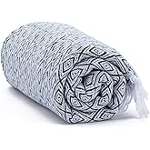 Americanflat 50x60 Throw Blanket - Soft and Breathable Cotton Throw Blanket for Couch, Bed, Chair - Decorative Blankets Perfect for Home or Outdoor Use - Navy Blue and White Double Diamond Design