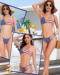 Women's Two Piece Sexy Bikini Set American Flag