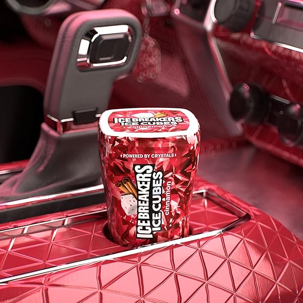 ICE BREAKERS ICE CUBES CINNAMON FLAVORED SUGAR FREE CHEWING GUM BOTTLES, 3.24 OZ (6 COUNT, 40 PIECES)