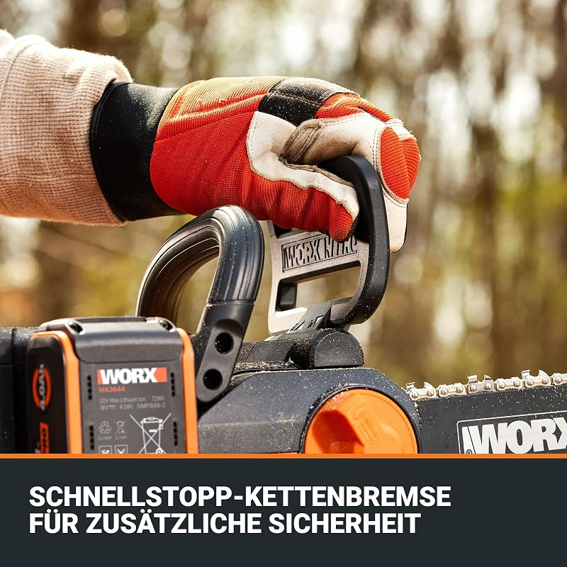 WG350E.9 Profi Akku Kettensäge 20V, ohne Akku & Ladegerät