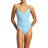 Seafolly Women's Standard V Neck One Piece with High Legline Swimsuit