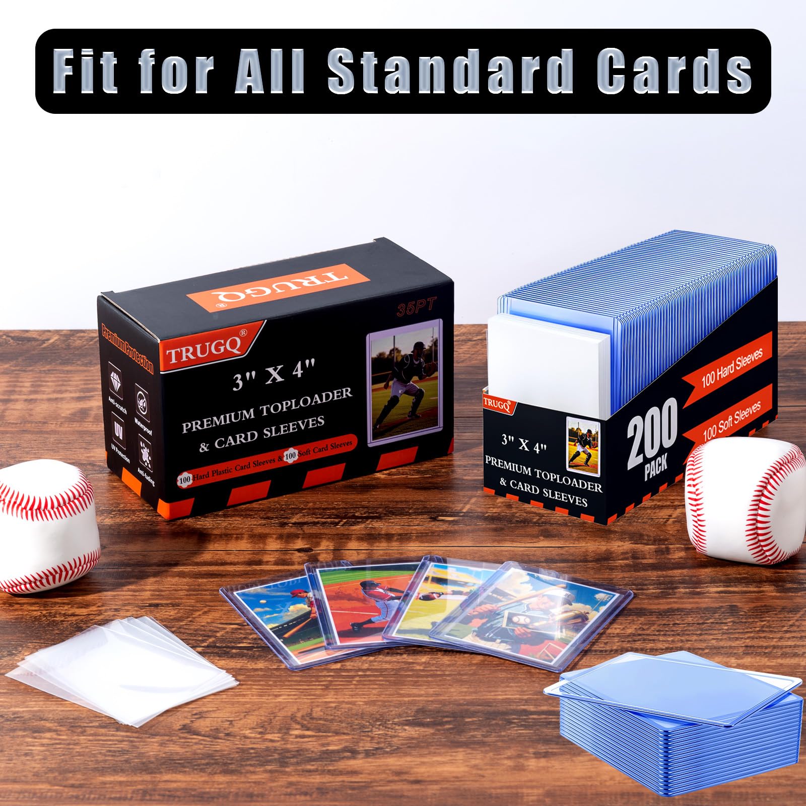 200 Card Sleeves Toploads for Cards,3