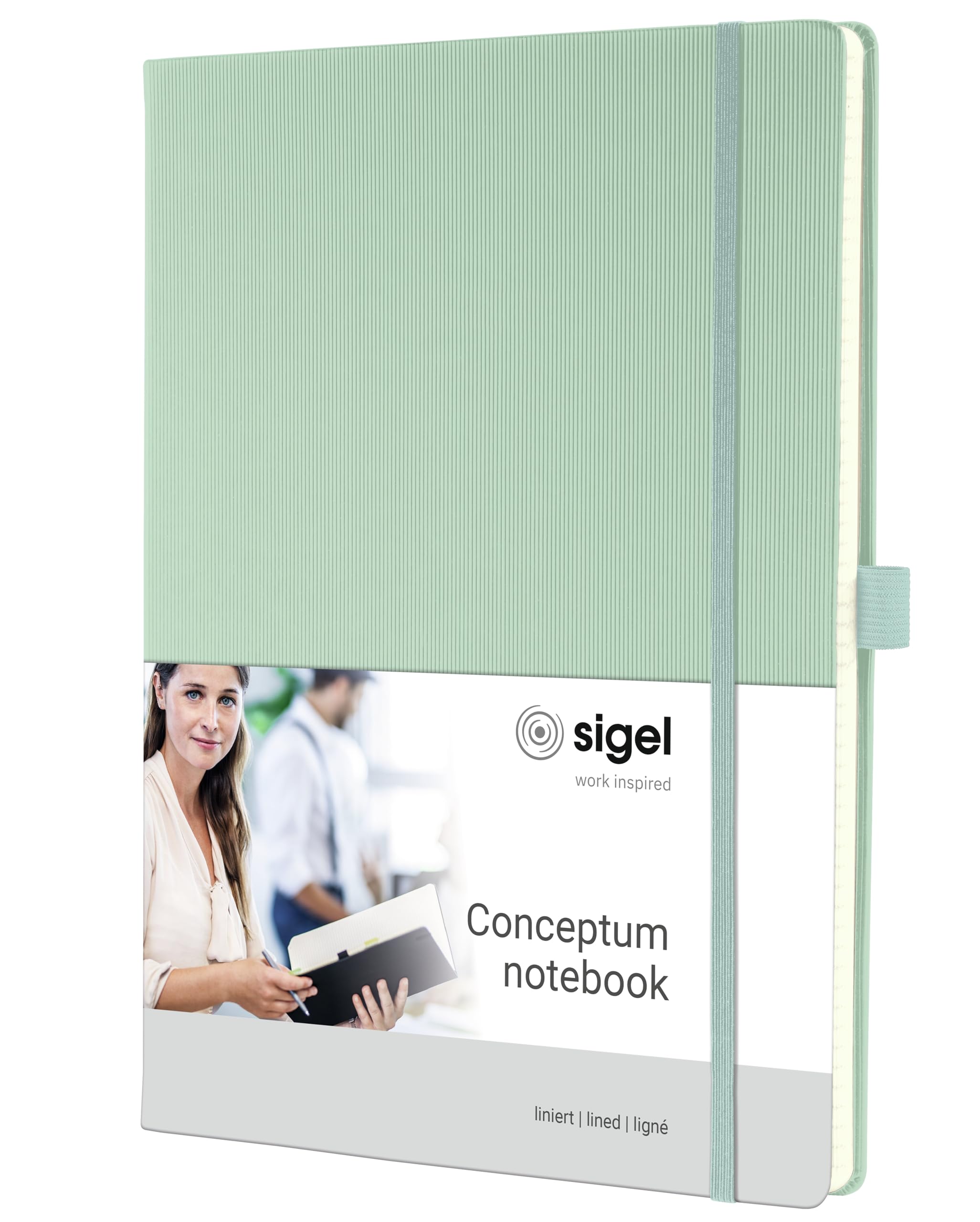 SIGEL CO681 Conceptum Notebook, lined, approx. A4, Green, hardcover, 194 pages