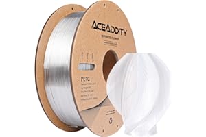 Aceaddity PETG Filament 1.75mm, 3D Printer Filament, Dimensional Accuracy +/- 0.02mm, 1kg(2.2lbs) 3D Printing Filament (1kg Clear)