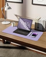 YSAGi Leather Desk Mat Large 60x35 cm Non-Slip Waterproof Purple Desk Pad view 5