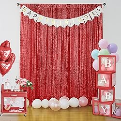 Sugargirl Red Sequin Backdrop Curtain 2 Panels