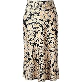 Keasmto Leopard Print Skirt for Women Cheetah High Waist Silk Satin Elasticized Skirts