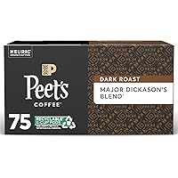 Peet’s Coffee Major Dickason's Blend K-Cup Coffee Pods for Keurig Brewers, Dark Roast, 75 Pods
