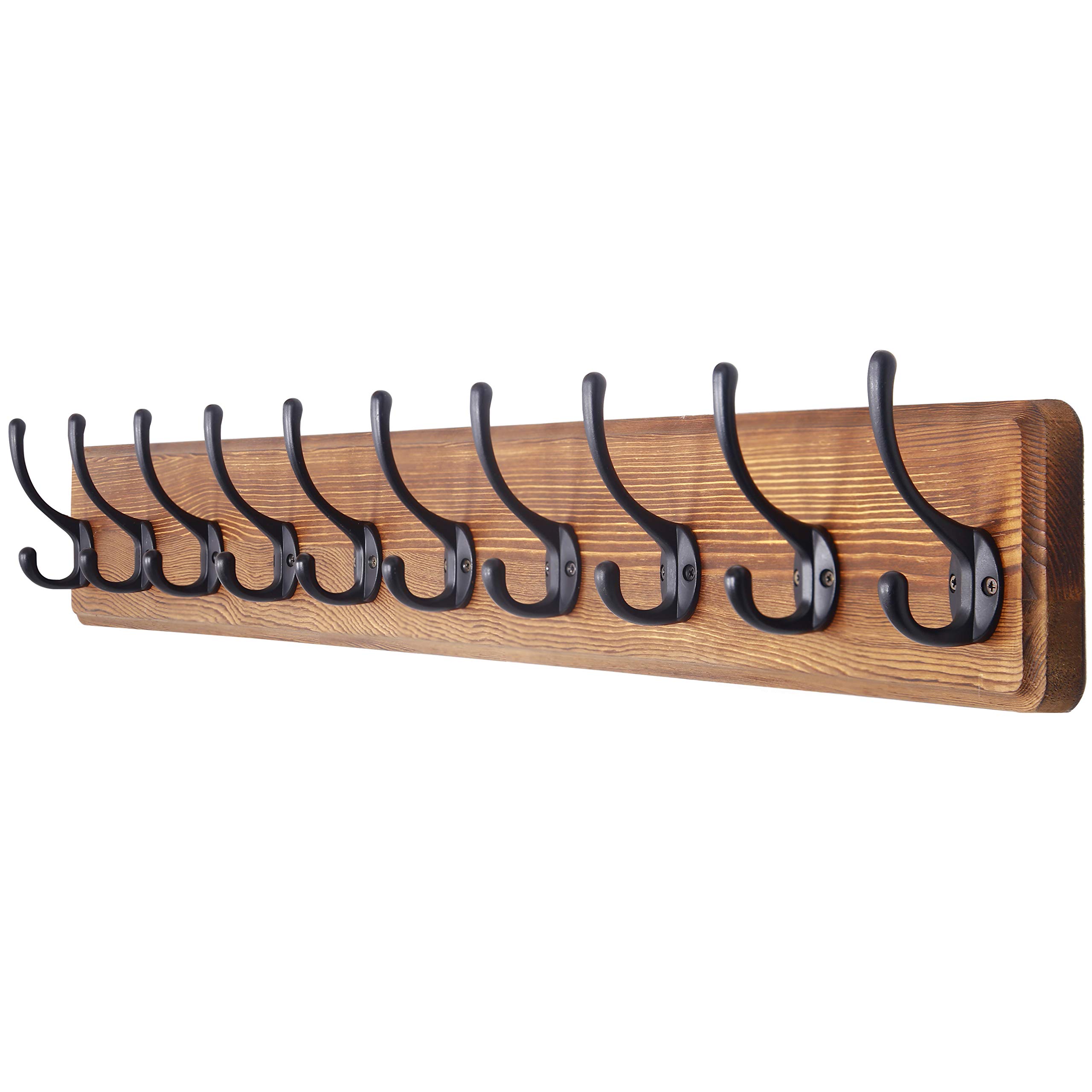 SKOLOO Rustic Wall Mounted Coat Rack 16inches Hole to Hole, Pine