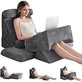HIGOGOGO 10PCS Orthopedic Bed Wedge Pillow Set – Adjustable Soft Foam Body Positioners for After Surgery Recovery, Back & Leg Pain Relief, Sitting Up in Bed, Acid Reflux & GERD, Dark Grey