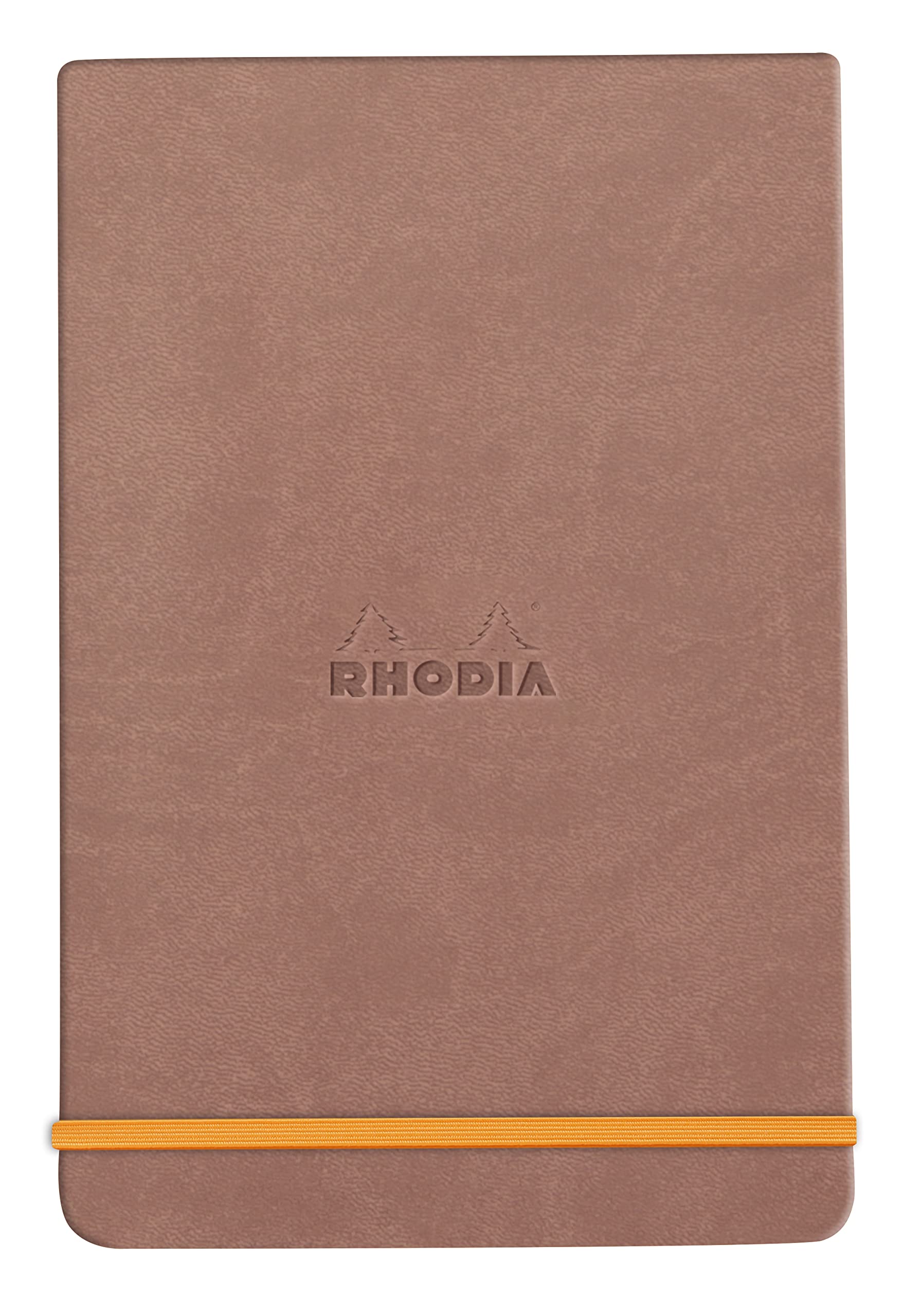 RHODIA 194382C - Hard Notebook Webnotepad Rosewood A5 - Ruled|192 Detachable Pages - Ivory Clairefontaine Paper 90 g/m|Bookmark, Elastic Closure - Faux Leather Cover - Rhodiarama