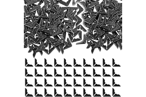 LINYUEARUI 100PCS Vintage Black Metal Book Corner Protectors - Decorative Edge Guards for Scrapbook Albums, Photo Books, Menus & File Folders - Crafting Supplies for DIY Scrapbooking, Document Protection