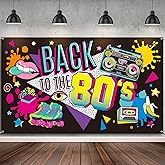 Irenare Back to The 80's Party Banner Backdrop Decorations Supplies for Photography Background, 73 x 43 x 0.04 Inch