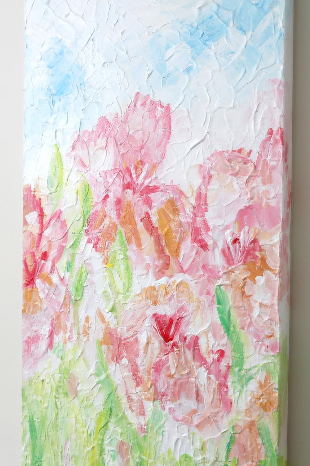 Size 80 X 30cm Abstract Flowers Painting On Canvas With Texture