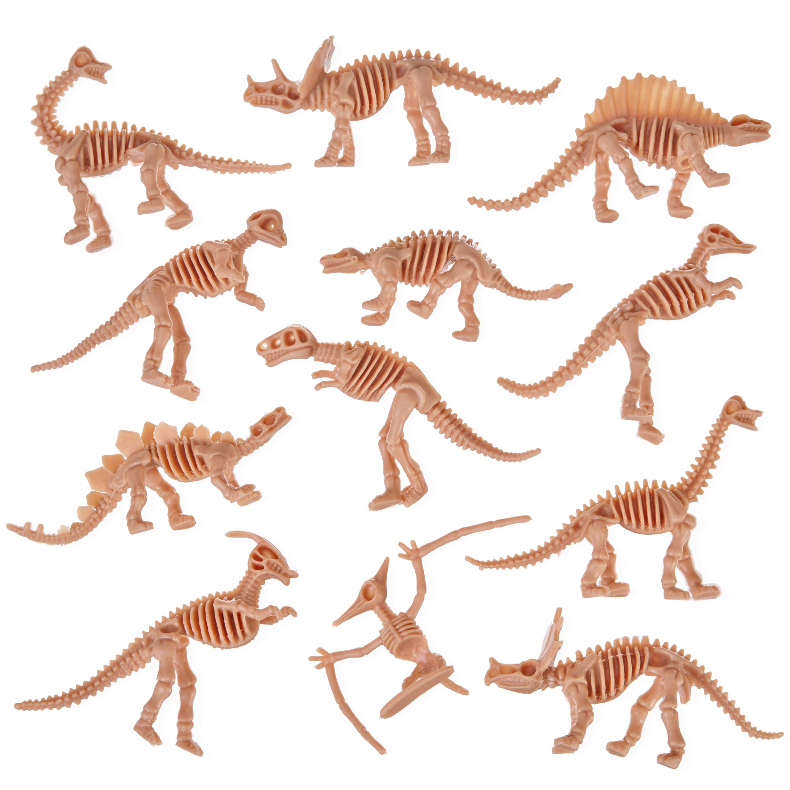 THE TWIDDLERS - 48 Dinosaur Bones Fossil Skeleton Toy Set, Perfect as Dino Party Bag Fillers for Kids, Educational Classrooms Rewards