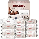 Huggies Skin Essentials Baby Wipes, Hypoallergenic, 99% Water, 15 Flip Top Packs (840 Wipes Total)