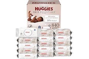 Huggies Skin Essentials Baby Wipes, Hypoallergenic, 99% Water, 15 Flip Top Packs (840 Wipes Total)