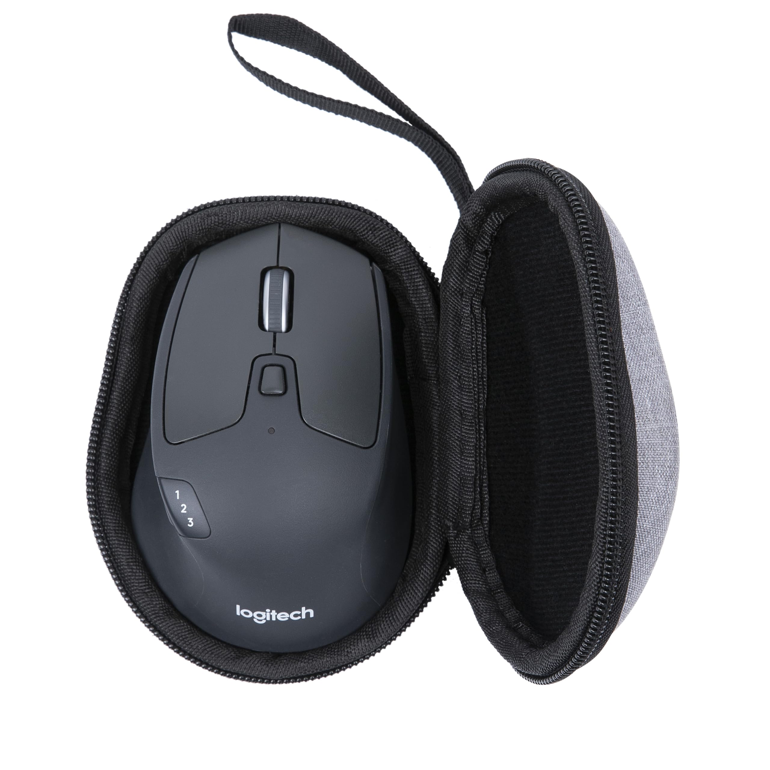 Photo 1 of Ginsco Hard Travel Case Compitable with Logitech M720 Triathlon/M705 Marathon/M510/M550/M330/M317/M196/M185 Wireless Mouse, Universal Hard Shell Storage Case (Gray, M)