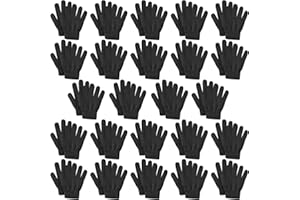 suoundey 24 Pairs Kids Winter Mittens, Stretchy Warm Knitted Gloves Assorted Solid Magic Gloves for Toddler Boys and Girls