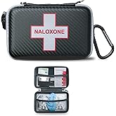 Naloxone Case for Opioid Overdose Response Kits | Custom Designed Hardshell With Double Pocket - Holds All Formulations of Naloxone | Does NOT Include Nasal Spray (Size 7" x 4.5" x 2") (Black - 1)
