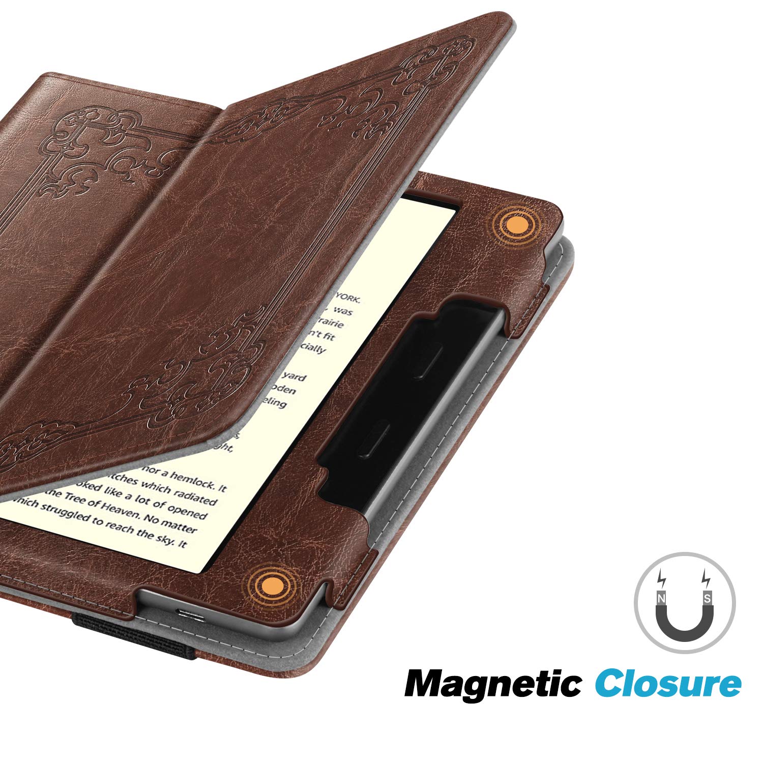 Fintie Folio Case for All-new Kindle Oasis (10th Generation, 2019 Release and 9th Generation, 2017 Release) - Premium PU Leather Slim Fit Cover with Auto Wake Sleep, Vintage Brown