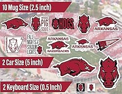 Arkansas Razorbacks Stickers (14 Piece) Arkansas