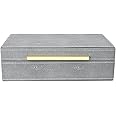 XIGEXIGE Grey Shagreen box Faux Leather Decorative Box,Keepsake And Memory Storage Small Decorative Boxes with Lids for Modern Home Decor Jewelry Box Organizer