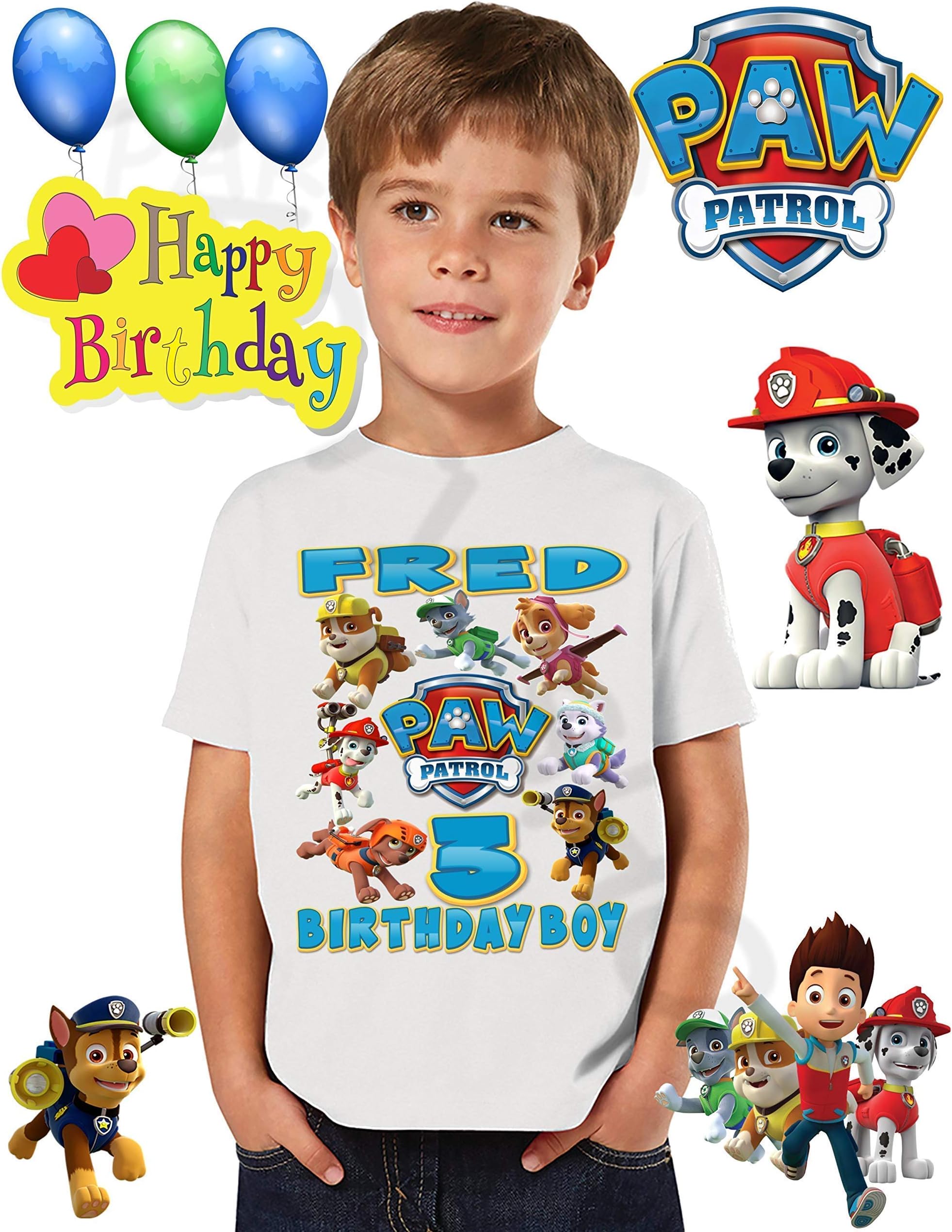 Paw Patrol Birthday Shirt, Paw Patrol T Shirts, Birthday Party, Add Any Name and Age, Family Matching Shirts, Boys Birthday Shirts, Paw Patrol Birthday Shirt 1