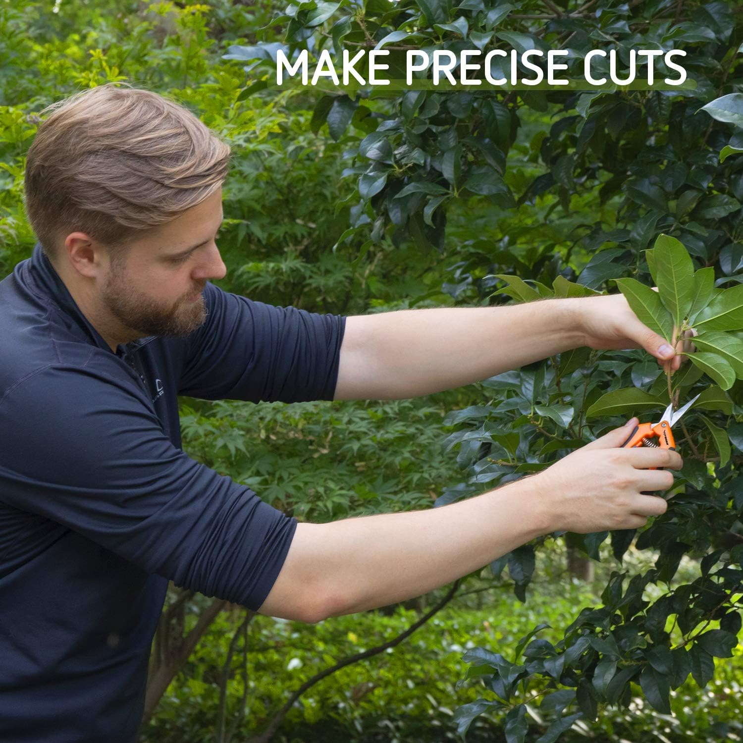 VIVOSUN 6.5 Inch Gardening Hand Pruner Pruning Shear with Straight Stainless Steel Blades Orange : Garden & Outdoor