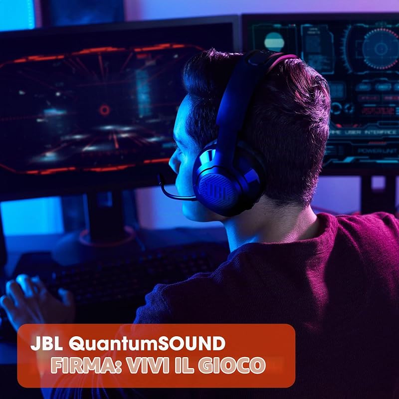Quantum 350, Cuffie Gaming Over-Ear Wireless, Nero
