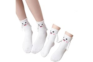 2Pair Funny Family Holding Hands Socks,Magnetic Suction Adult+Kid Hand Sock Gift