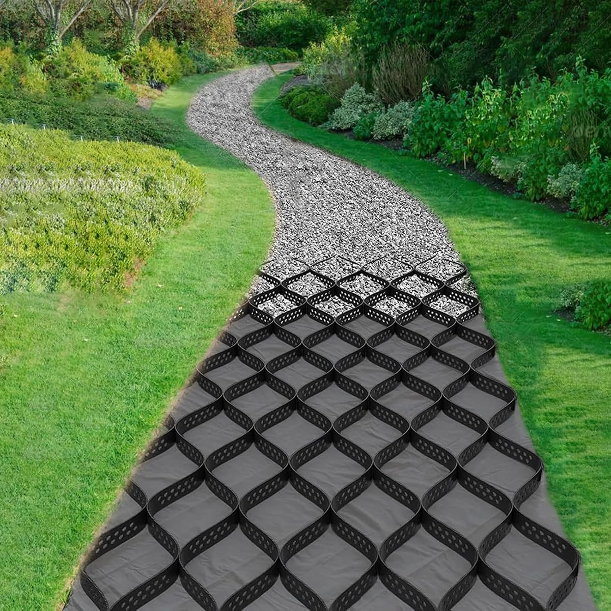 2" Thick Gravel Ground Grid 4ft x 40ft - Geo Grid