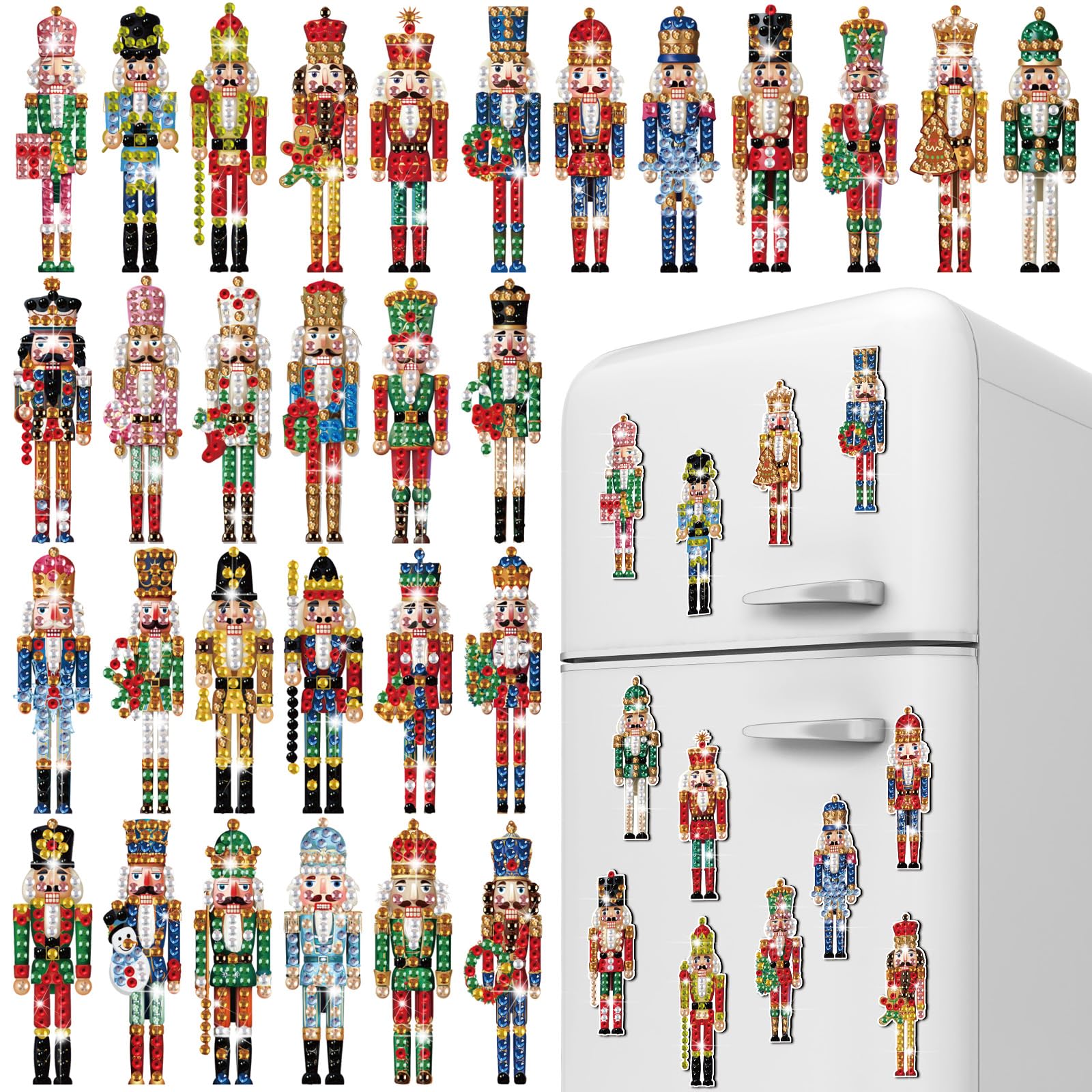 Photo 1 of Copkim 30 Pcs Diamond Art Nutcrackers Magnet Kits for Christmas DIY Nutcrackers King and Soldier Figures Diamond Painting Magnets for Crafts Gifts Home Decors