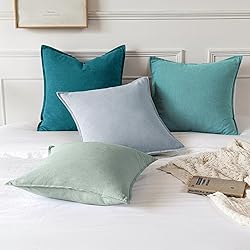 MIULEE Decorative Linen Euro Sham Pillow Covers