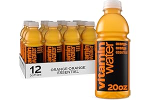 GLACEAU VITAMINWATER vitaminwater Essential Orange-Orange, Flavored Water Beverage, 20 fl oz Bottles, 12 Pack