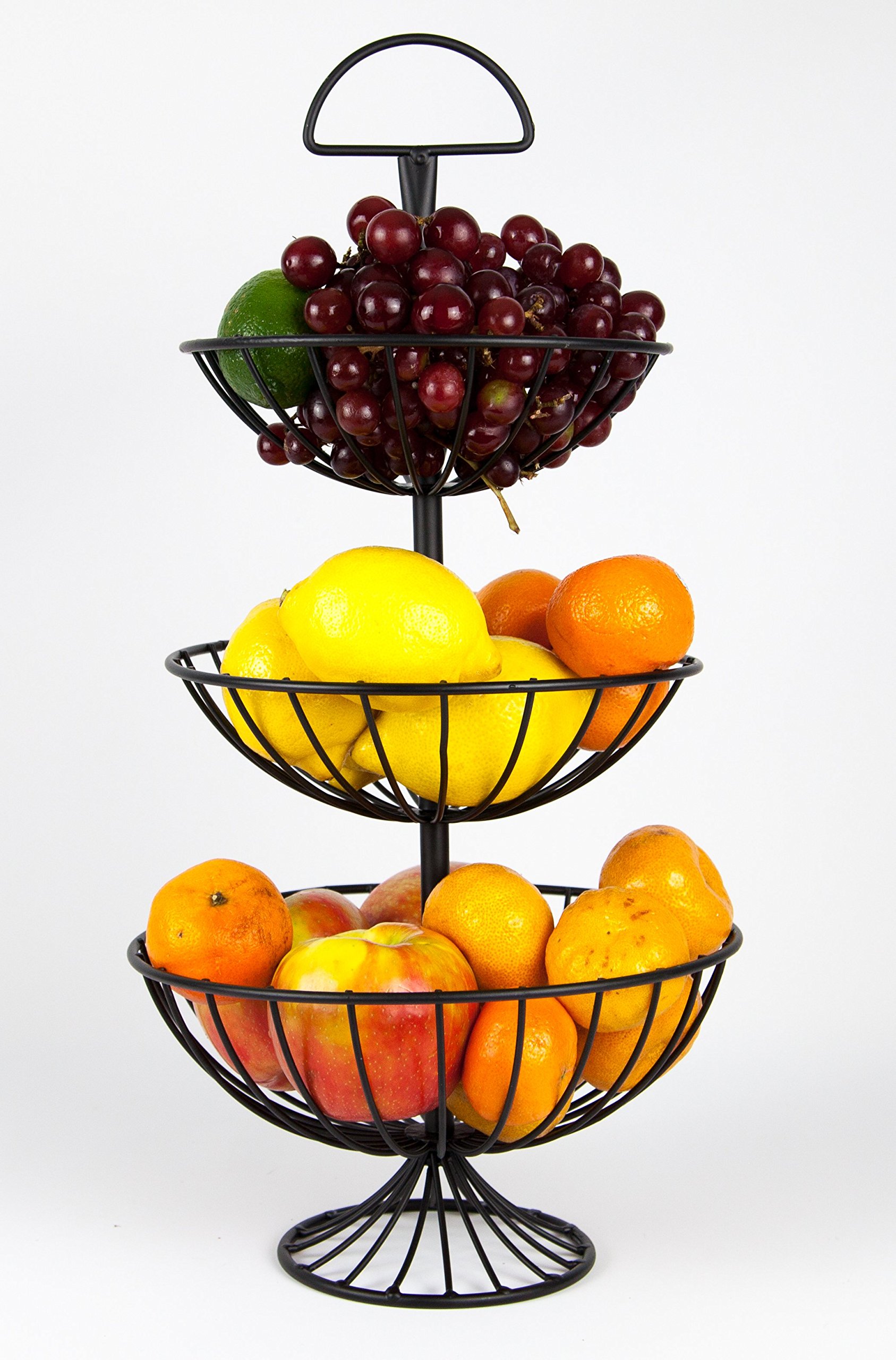 Useful UHFB177 3 Tier Decorative Wire Fruit Basket Countertop Stand
