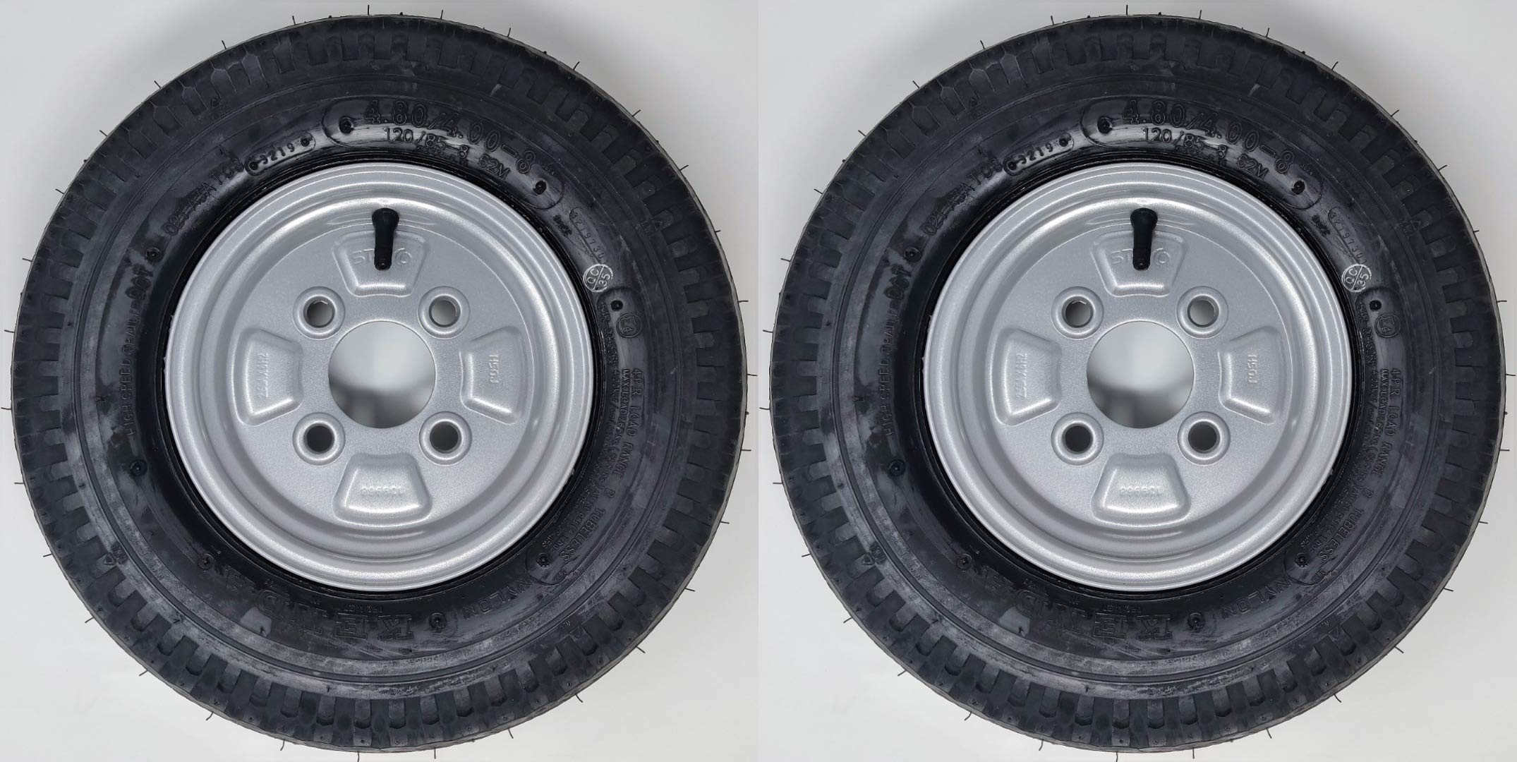 BITS4REASONS - STARCO KENDA K371 PREMIUM 8 INCH 4.80/4.00-8 62M 4PLY (4PR) TRAILER WHEELS & TYRES 100MM PCD 1 PAIR