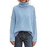 PRETTYGARDEN Womens Turtleneck Long Sleeve Sweater 2025 Fall Trendy Loose Fit Knit Tops Oversized Pullover Sweaters