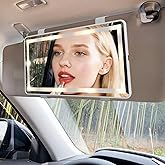 Feisate Car Mirror Visor Vanity with Rechargeable LED Light - 3 Light Modes & Dimmable Touch Screen - Large Sun Visor Mirror