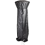 Fire Sense Full Length Outdoor Patio Heater Vinyl Cover | Heavy 10 Gauge Felt Lined Black Vinyl | Waterproof | Weather Resist