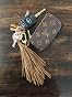 ZOONAI Weaving Cactus Tassel Keychain - Alloy & Cotton Keyring Bag Charm For Women & Girls (Grass Green)